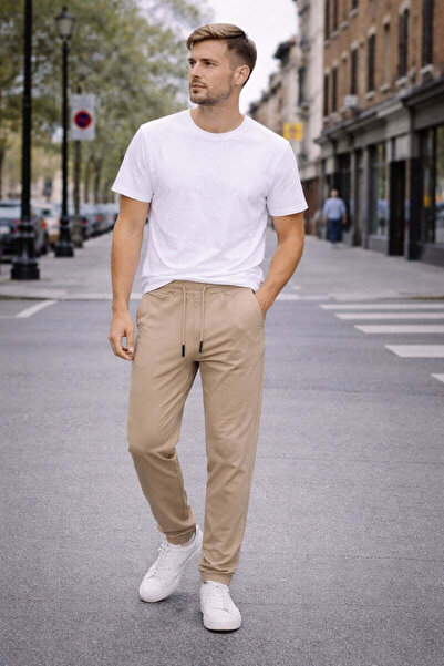 MODEN Men's Jogger Pants - Cream