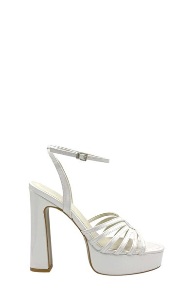 Moulin Shoes White Strappy Platform Heeled Women's Shoes
