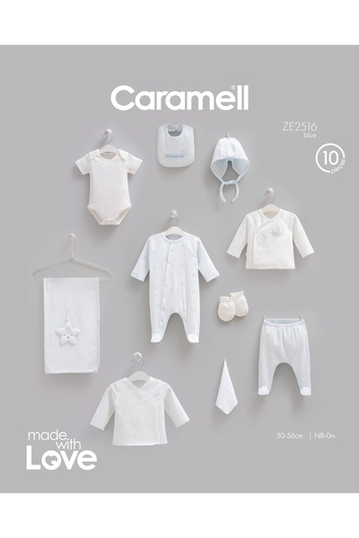 Caramell Set of 10 Hospital Discharge Bodysuits Teddy Bear Ze2516