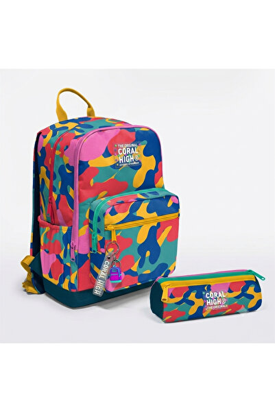 Coral High Kids School Backpack and Pen Holder Set