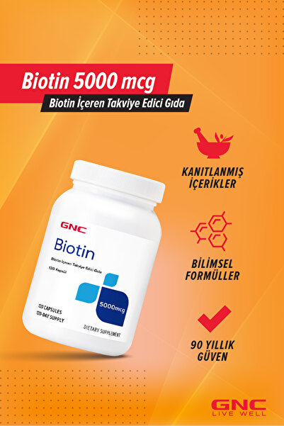 GNC Biotin 5000 mcg 120 Kapsül