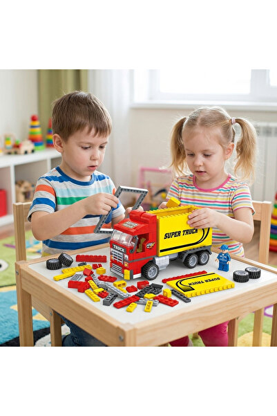 MJ TOYS Tır Kamyon Lego Yapı Blok Seti City Serisi 271 Parça Yapı Oyuncak Seti Kamyon Lego Seti