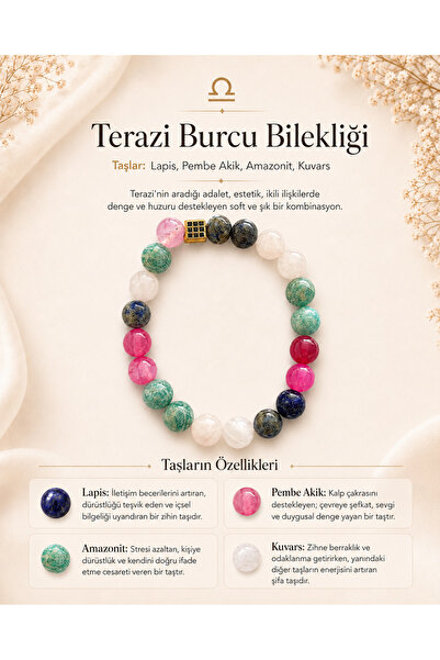 Evadore Terazi Burcu Tasarım Doğal Taş Bileklik Denge, Estetik ve İkili İlişk...