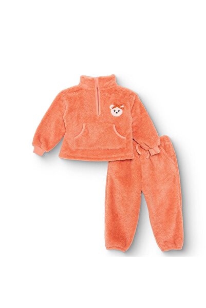 ebebek Hello Baby HelloBaby Kız Bebek Eşofman Takımı Ayı Baskılı Fermuarlı Di...