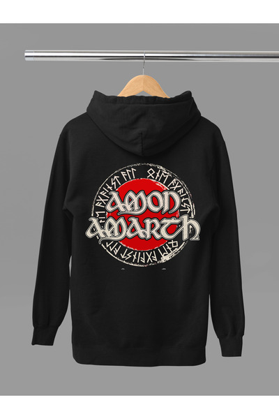 MAGORS سترة روك قطنية مطبوعة بأكمام طويلة وثلاث خيوط من AMON AMARTH
