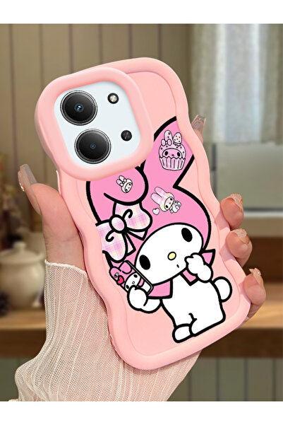 Hontinga Redmi 15C 5G Uyumlu Kılıf kamera koruyucu Pembe Silikon Couple Telef...