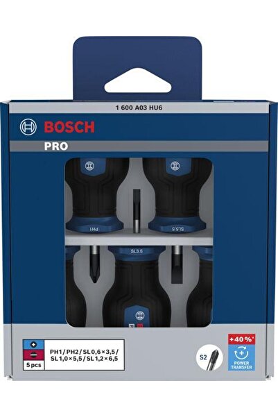 Bosch PRO PH/SL 5'li Avuç İçi Tornavida Seti 1600A03HU6