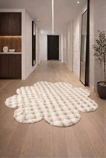 KEVLİNE Bubble Modern Dekoratif Kaymaz Taban Papatya Model Halı