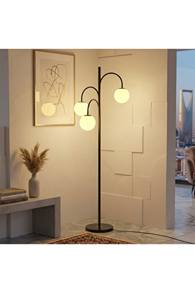 Generica Ethora 3-Light Floor Lamp in Black – Modern Luxury Designer Decorati...