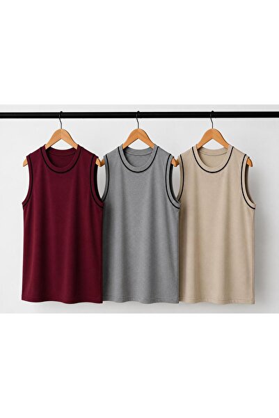 Kuraff Giyim Men's Daily Comfort Sleeveless (3-Pack) Basic T-Shirt