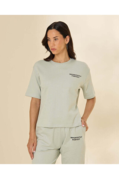 REDTAG Women Green Crew Neck T-Shirt