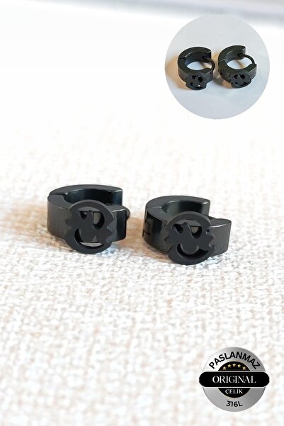 Lynare Hole Figure Model Men Women Unisex 316L Steel Hoop Earrings 2 Pieces