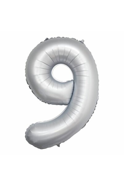OEM Balon număr din folie, 102cm, Alb satinat
