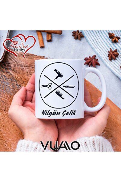 VUAO Kuaför Özel İsimli Kupa Bardak, Kişiye Özel Hediye Kupa Bardağı, Kuaförl...