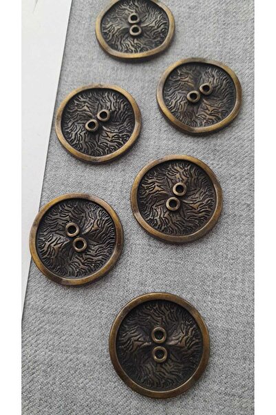 ILCARE Antique Sari Metal Button 28 mm 6 Pieces