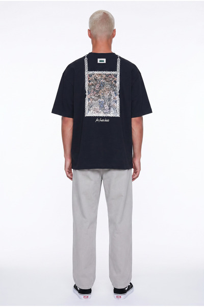 Respire Men's Ffb Vintage Embroidered Oversize T-Shirt Black