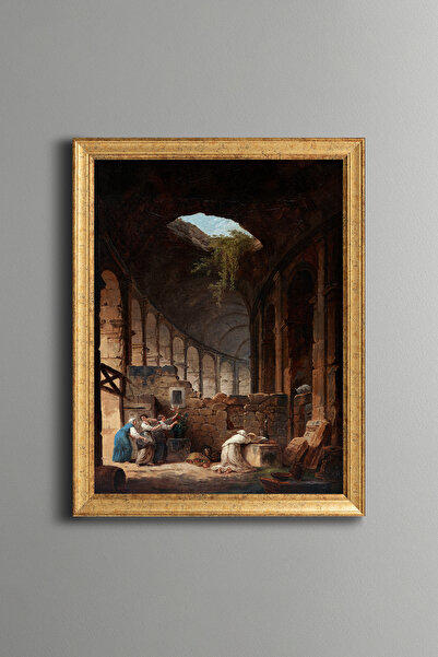 epiqart Monk in the Colosseum - Vintage Patterned Painting - Fine Model