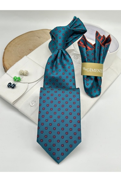 Gutiero Classic Tie with Oilcloth Patterned Handkerchief