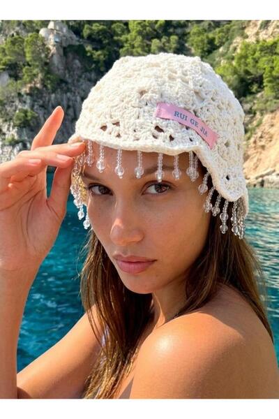 LAGRANZE Beaded Dangle Braided Bucket Hair Accessory