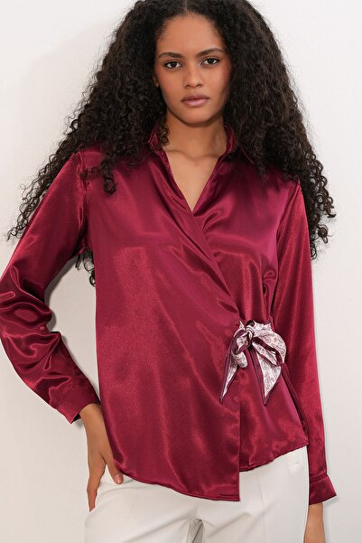 Hiccup Bdart Women's Satin Tie-Up Shirt