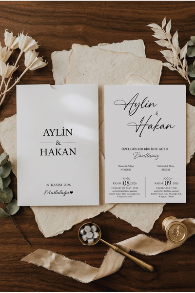 gizemli tohumlar Düğün, Nişan, Nikah Davetiyesi BASKI DAHİL 50 ADET