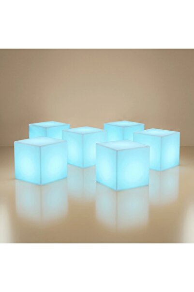 MYASEM STORE Set of 6 Modern Rgb Lighted Cube Led Light for Indoor and Outdoo...