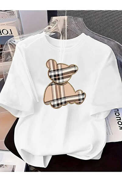 212Wear تي شيرت كلاسيكي بنقشة مربعات وأكمام قصيرة - قميص مريح برقبة دائرية مع...