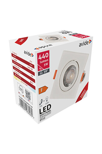 Avide ALDLS38WW-S-5W Τετράγωνο Μεταλλικό Χωνευτό Σποτ με Ενσωματωμένο LED και...