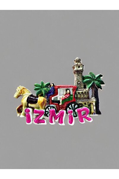 Mundy İZMİR Polyester Kabartmalı Magnet 9x7 cm Dekoratif Hediyelik Buzdolabı ...