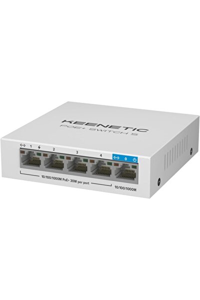 Yıldızan محول إيثرنت PoE+ من MSA Shop Keenetic، 5 منافذ، منفذ PoE+ واحد بسرعة...