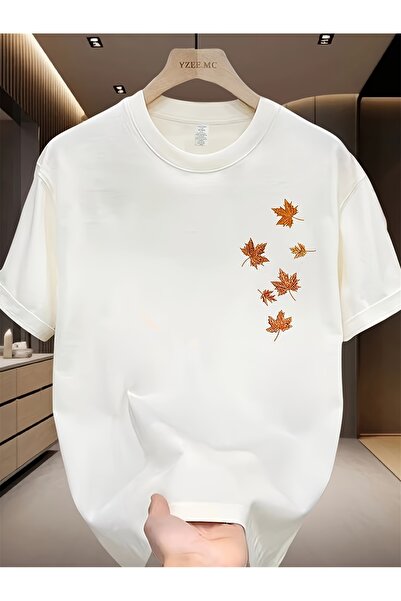 BASEPULSE Men'S Pure Lightweight T-Shirt Maple Leaf Print Loose Breathable Sh...