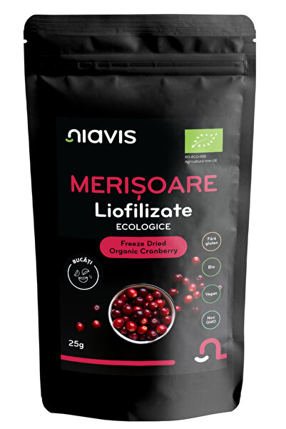 Niavis Merisoare Liofilizate Bucati Ecologice/Bio 25g