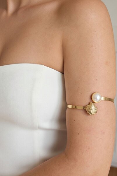 bacc Gold Thin and Oyster Patterned Arm Pazu Bracelet
