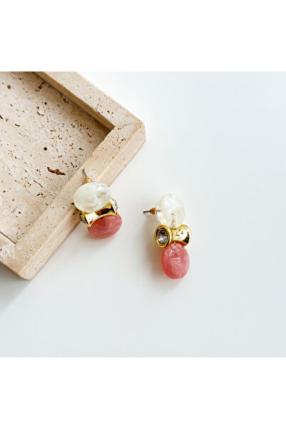 Boise Atelier Vionne Pink Steel Earring | Çelik Küpe