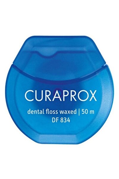 Curaprox DF 834 Dental Floss Waxed Οδοντικό Νήμα Κερωμένο με Γεύση Μέντας 1x50m