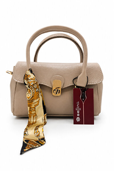 Sellini Eve Flor Beige Women's Hand and Shoulder Bag with Lock Mechanism Styl...