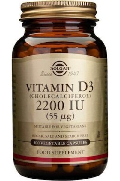 Solgar Vitamin D3 2200IU (55μg), 100veg.caps