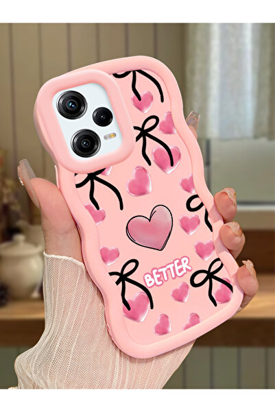 Hontinga Redmi Note 12 Pro 5G Uyumlu Kılıf kamera koruyucu Pembe Silikon Coup...