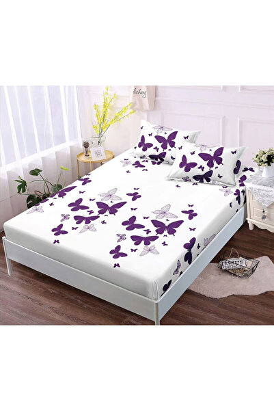 Pucioasa Set 3 Piese Lenjerie pentru Pat Dublu: Husa cu Elastic + 2 Fete de P...