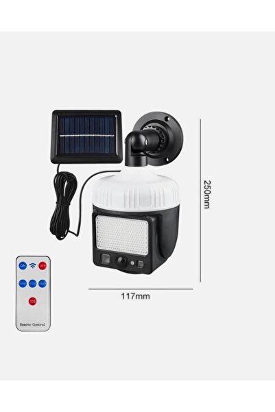 THO Set 3 bucati Lampa Solara Tip Camera Rotativa 360 Grade cu Panou Separata si Senzor de Miscare