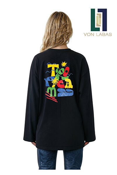 Grafftee Clothing Summer Vibe Themed Wide Sleeve Oversize Long Sleeve White T...