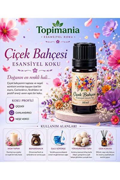 Topimania Yün Kurutma Topları Çiçek Bahçesi -10 Ml-1 Adet-çamaşır Yün Kurutma...