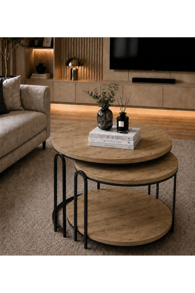 SEDAŞ LIVING UNITS 2 li Salon Yavrulu Katlı Orta Sehpa Suntalam LENKA (Siyah)...