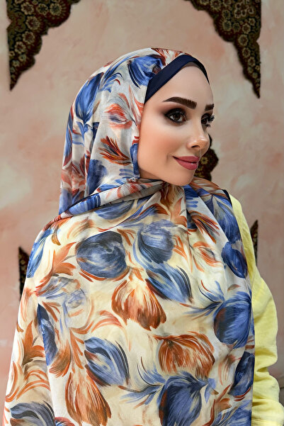 KUQOS Tulip Breeze Paris Silk |   Non-Slip Patterned Hijab Shawl