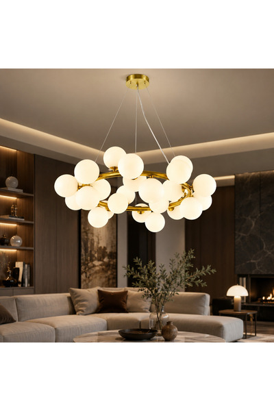 RFAN Полилей RFAN, Модел R9194/25, С абажури, 25 x G9, Регулируема височина, ...