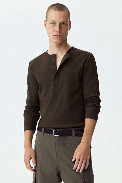 H&M Ribanalı Sıfır Yaka Üst Slim Fit