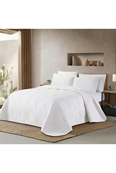 Alhabib bedding Summer Paisley Single and Half Compressed White Bedspread Sui...