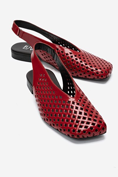LuviShoes DELIZIA Sandale de damă din piele naturală, roșie, din piele lacuit...