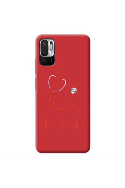 Other Xiaomi Redmi Note 10 Pro 5G Stethoscope Red Colored Silicone TPU Θήκη