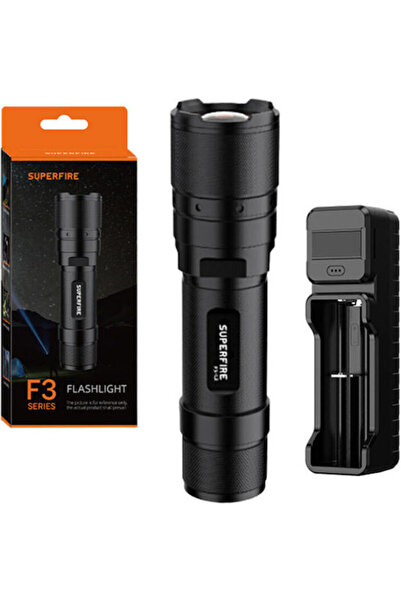 SUPERFIRE Φακός LED IP34 με Μέγιστη Φωτεινότητα 570lm Μαύρος Φακός Κωδικός: F...